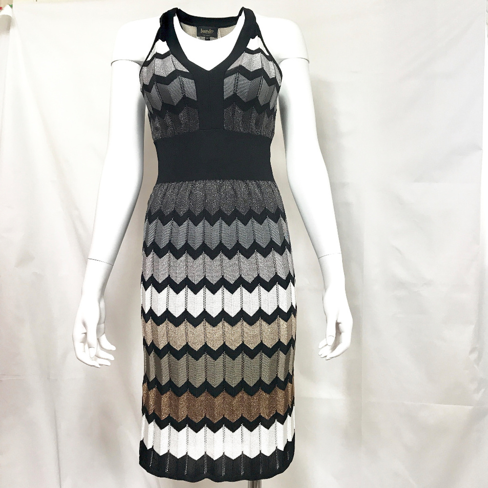 Laundry By Shelli Segal Zig Zag Shimmer Dress
